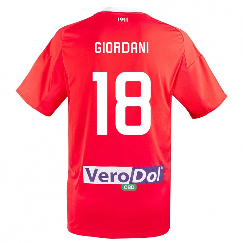 Danxen Damen Andrea Giordani #18 Rot Weiß Auswärtstrikot Trikot 2025/26 T-Shirt Schweiz