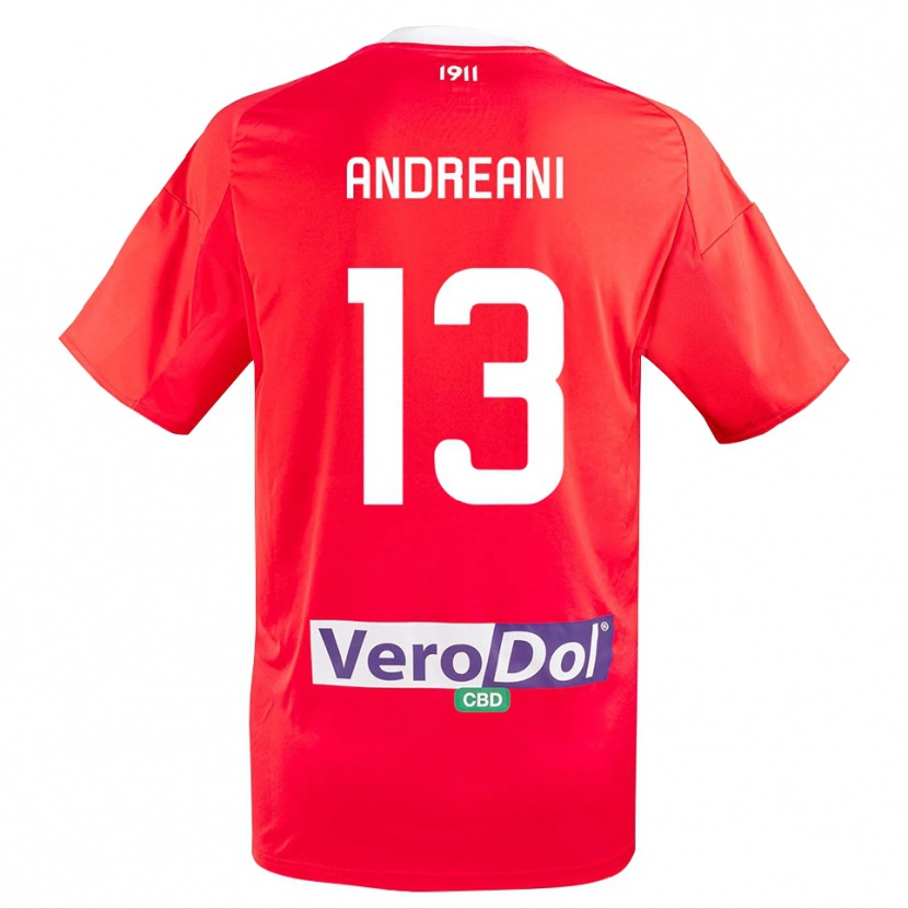 Danxen Damen Pietro Andreani #13 Rot Weiß Auswärtstrikot Trikot 2025/26 T-Shirt Schweiz