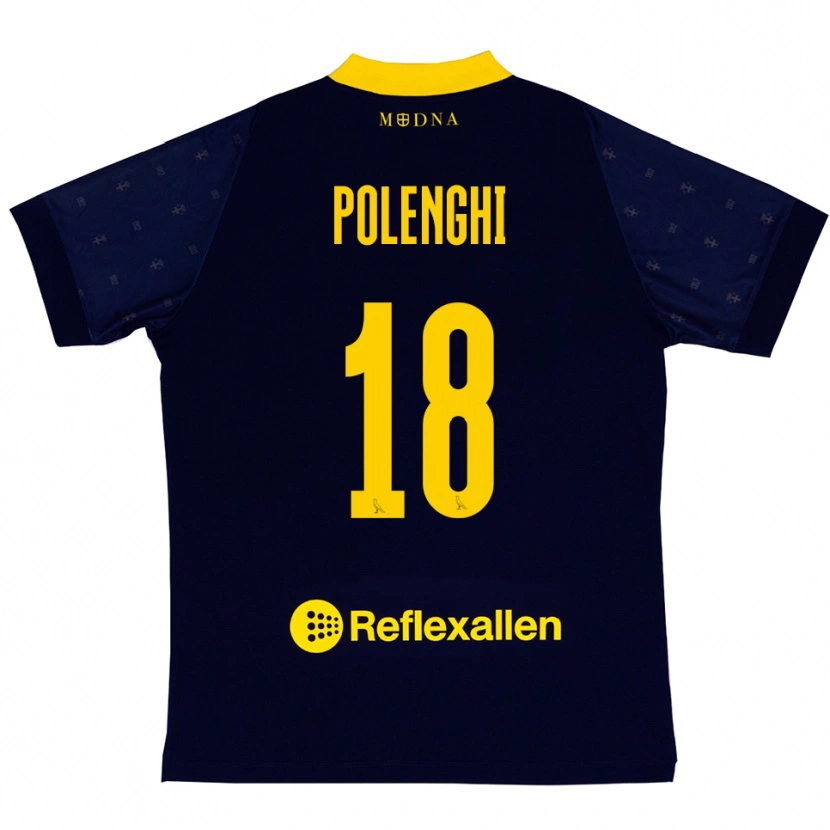 Danxen Damen Damiano Polenghi #18 Marineblau Gelb Auswärtstrikot Trikot 2025/26 T-Shirt Schweiz