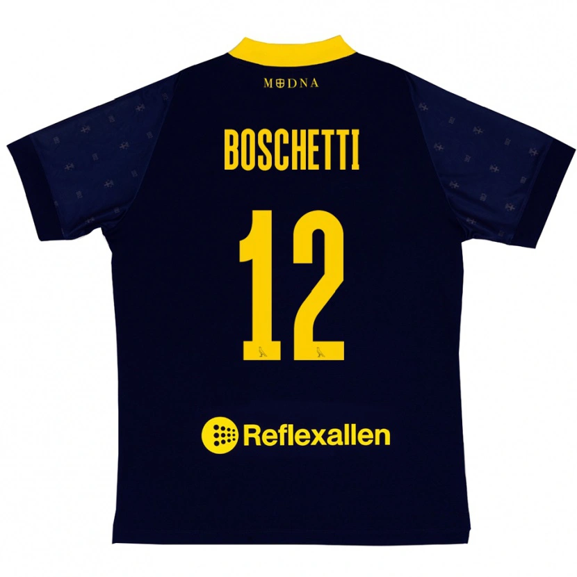Danxen Damen Matteo Boschetti #12 Marineblau Gelb Auswärtstrikot Trikot 2025/26 T-Shirt Schweiz