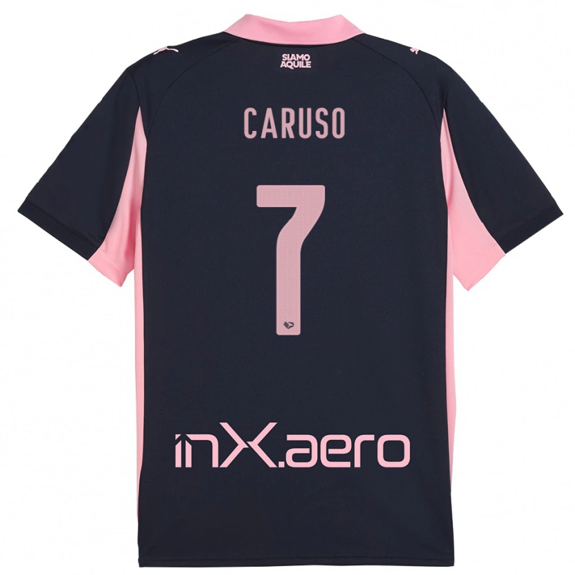Danxen Damen Edoardo Caruso #7 Marineblau Pink Auswärtstrikot Trikot 2025/26 T-Shirt Schweiz