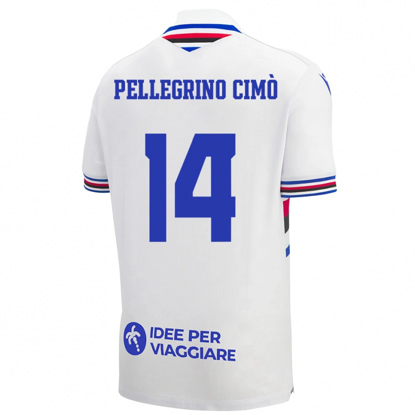 Danxen Damen Giada Pellegrino Cimò #14 Weiß Blau Rot Auswärtstrikot Trikot 2025/26 T-Shirt Schweiz