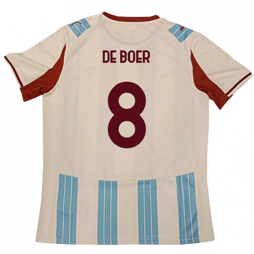 Danxen Damen Kees De Boer #8 Himmelblau Weiß Auswärtstrikot Trikot 2025/26 T-Shirt Schweiz