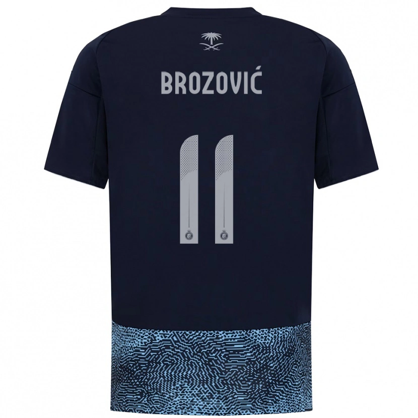 Danxen Damen Marcelo Brozović #11 Marineblau Himmelblau Auswärtstrikot Trikot 2025/26 T-Shirt Schweiz