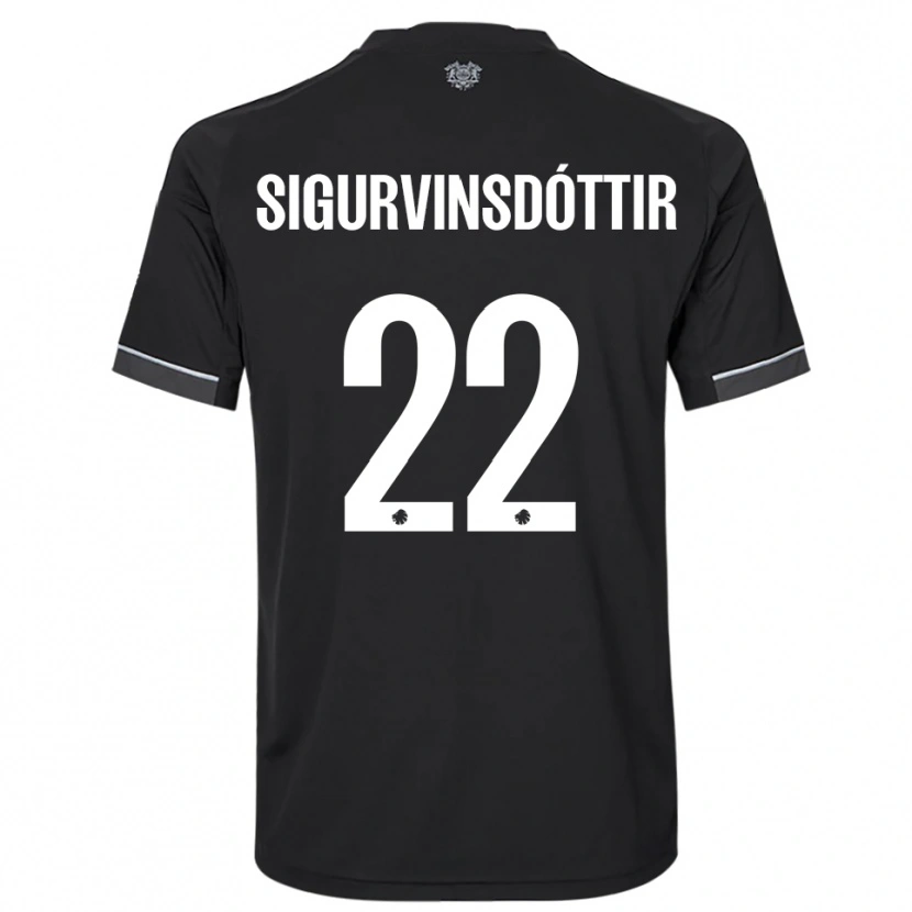 Danxen Damen Sunneva Sigurvinsdóttir #22 Schwarz Weiß Auswärtstrikot Trikot 2025/26 T-Shirt Schweiz