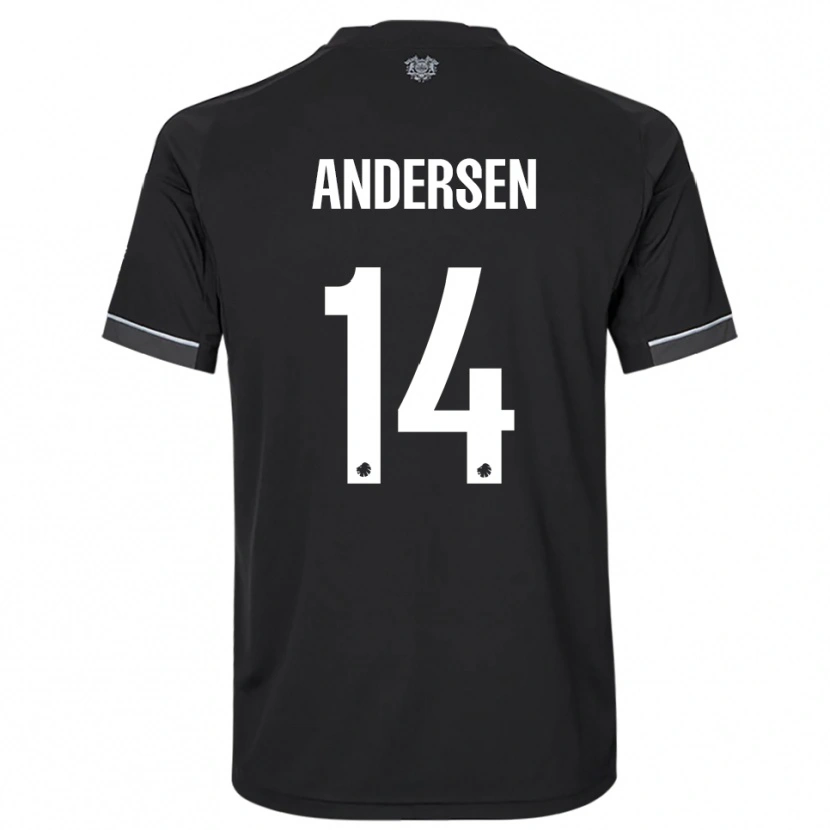 Danxen Damen Svava Andersen #14 Schwarz Weiß Auswärtstrikot Trikot 2025/26 T-Shirt Schweiz