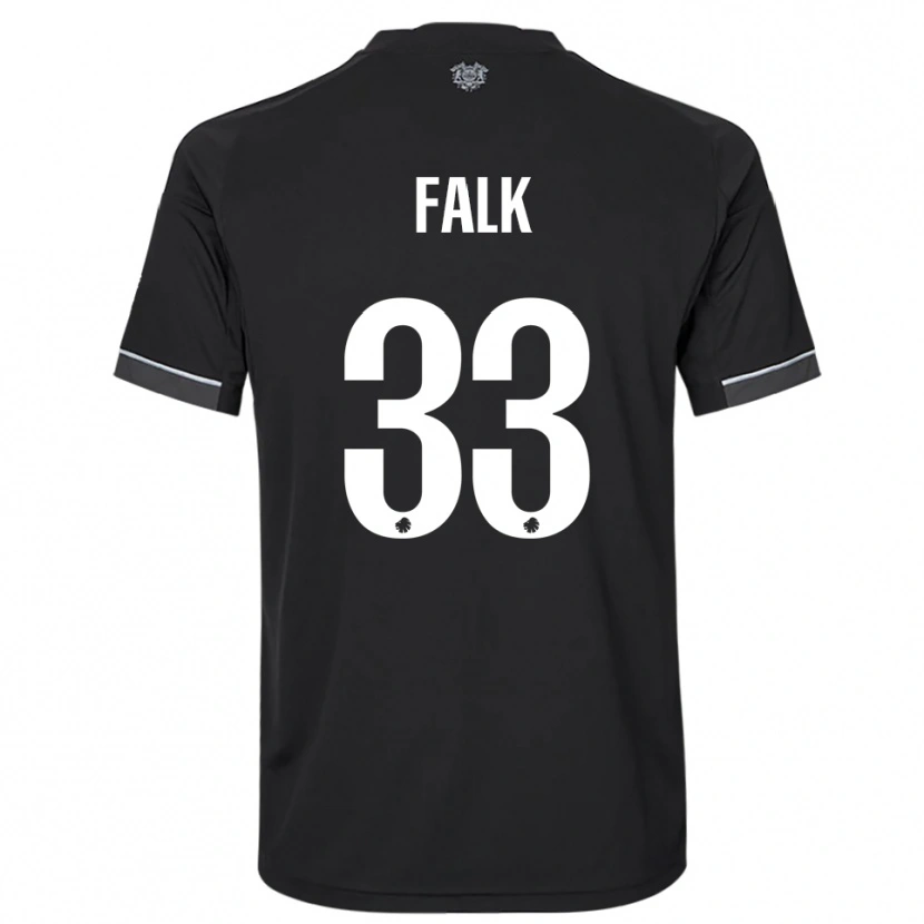 Danxen Damen Rasmus Falk #33 Schwarz Weiß Auswärtstrikot Trikot 2025/26 T-Shirt Schweiz