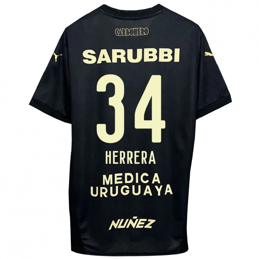 Danxen Damen Nahuel Herrera #34 Schwarz Gold Auswärtstrikot Trikot 2025/26 T-Shirt Schweiz
