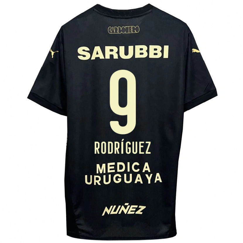 Danxen Damen Agustín Rodríguez #9 Schwarz Gold Auswärtstrikot Trikot 2025/26 T-Shirt Schweiz