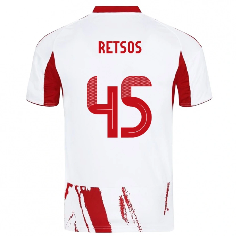 Danxen Damen Panagiotis Retsos #45 Weiß Rot Auswärtstrikot Trikot 2025/26 T-Shirt Schweiz
