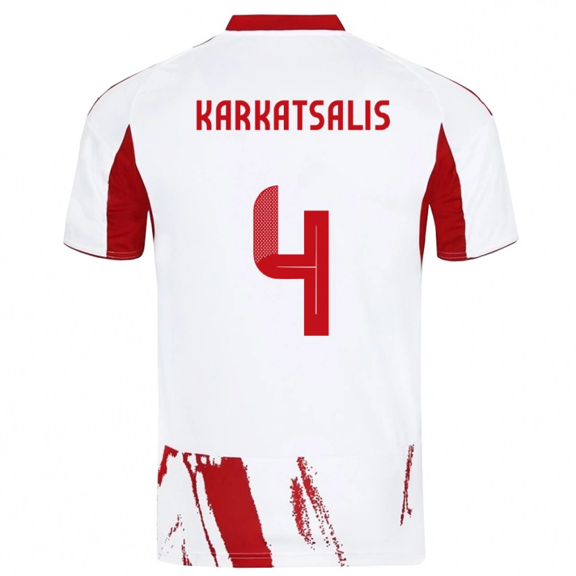 Danxen Damen Vasilios Karkatsalis #4 Weiß Rot Auswärtstrikot Trikot 2025/26 T-Shirt Schweiz
