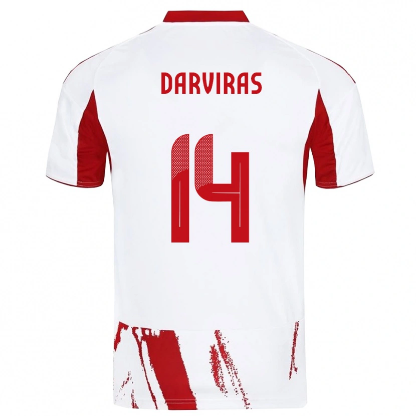 Danxen Damen Christos Darviras #14 Weiß Rot Auswärtstrikot Trikot 2025/26 T-Shirt Schweiz