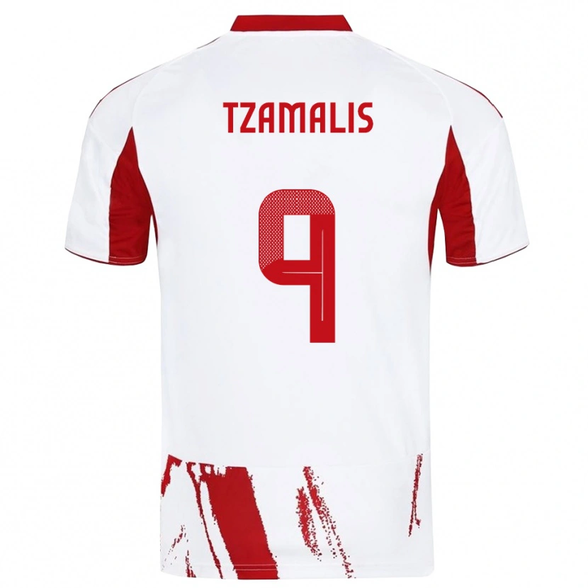 Danxen Damen Alexandros Tzamalis #9 Weiß Rot Auswärtstrikot Trikot 2025/26 T-Shirt Schweiz