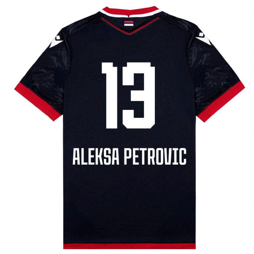 Danxen Damen Aleksa Petrovic #13 Schwarz Rot Auswärtstrikot Trikot 2025/26 T-Shirt Schweiz