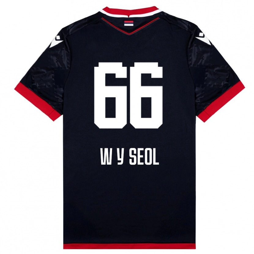 Danxen Damen Young-Woo Seol #66 Schwarz Rot Auswärtstrikot Trikot 2025/26 T-Shirt Schweiz