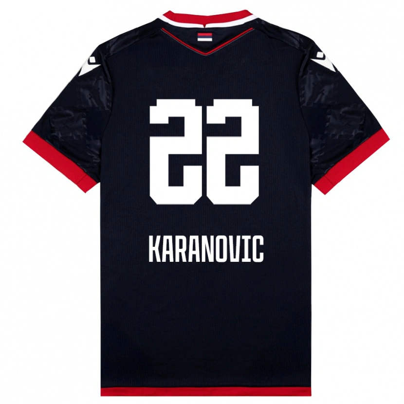 Danxen Damen Danilo Karanovic #22 Schwarz Rot Auswärtstrikot Trikot 2025/26 T-Shirt Schweiz