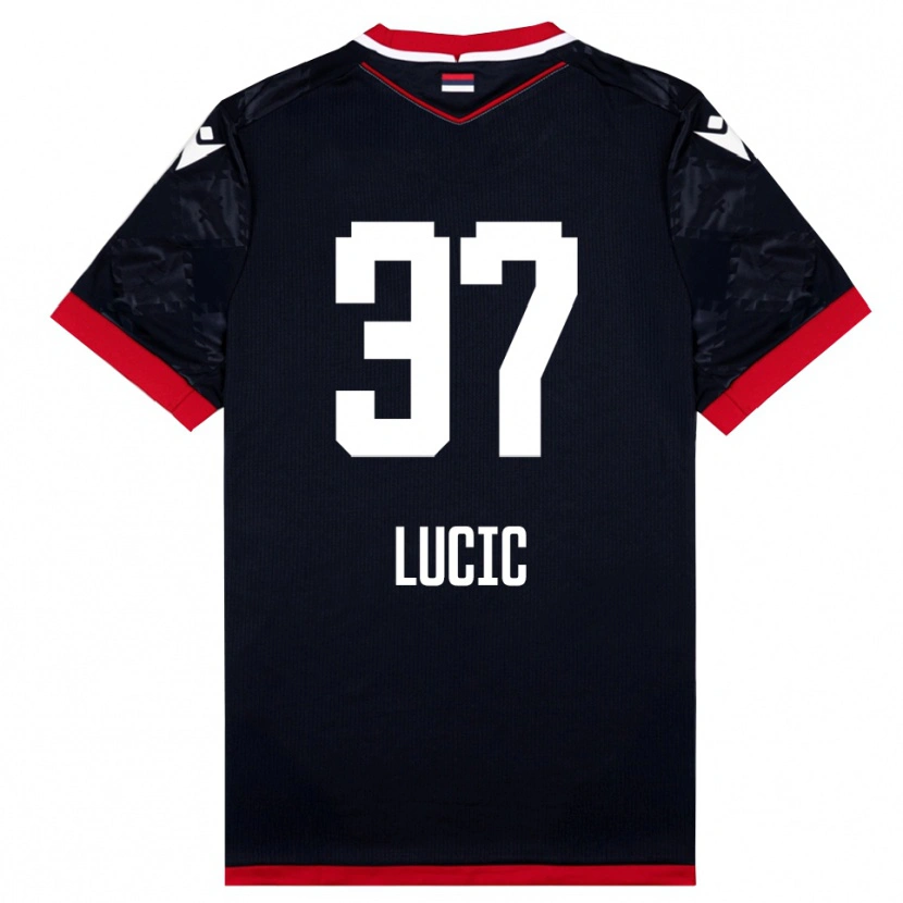 Danxen Damen Vladimir Lucic #37 Schwarz Rot Auswärtstrikot Trikot 2025/26 T-Shirt Schweiz