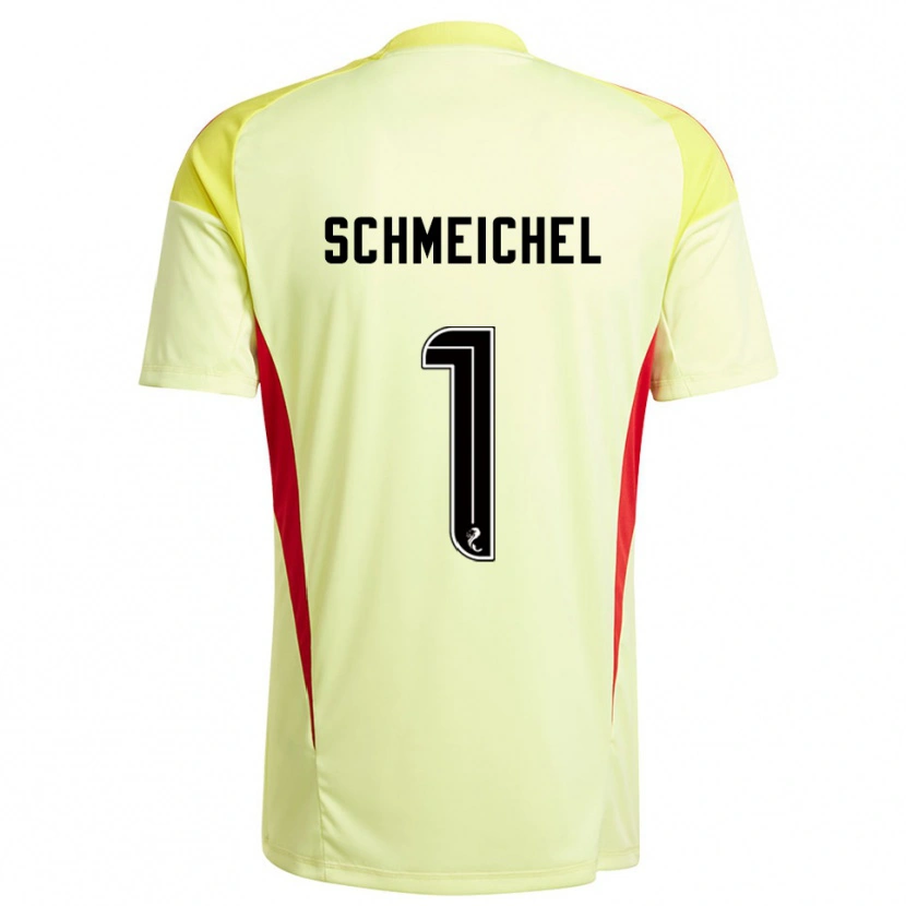 Danxen Kinder Kasper Schmeichel #1 Trikot Gelb Rot Torwarttrikot 2025/26 Schweiz