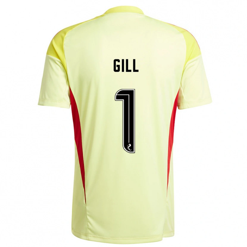 Danxen Kinder Marcus Gill #1 Trikot Gelb Rot Torwarttrikot 2025/26 Schweiz