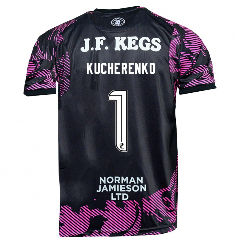 Danxen Kinder Yevgeniy Kucherenko #1 Trikot Pink Schwarz Torwarttrikot 2025/26 Schweiz