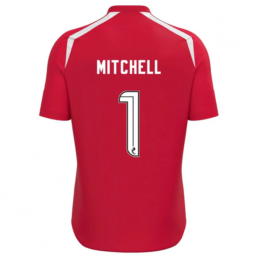 Danxen Kinder Ellie Mitchell #1 Trikot Rot Weiß Torwarttrikot 2025/26 Schweiz