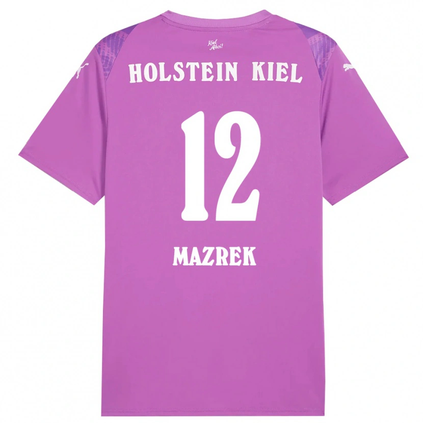 Danxen Kinder Enis Mazrek #12 Trikot Lila Weiß Torwarttrikot 2025/26 Schweiz