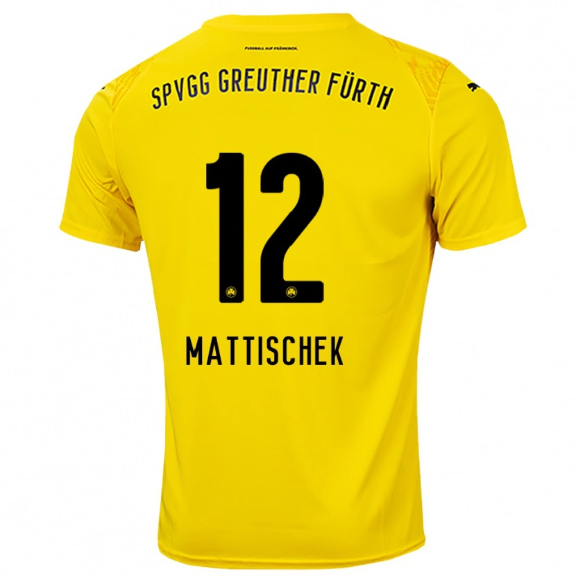 Danxen Kinder Jakob Mattischek #12 Trikot Gelb Schwarz Torwarttrikot 2025/26 Schweiz