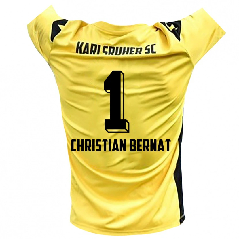 Danxen Kinder Hans Christian Bernat #1 Trikot Gelb Schwarz Torwarttrikot 2025/26 Schweiz