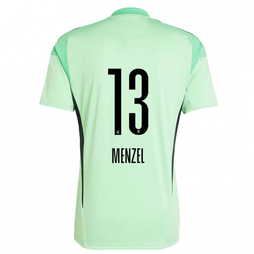 Danxen Kinder Phillip Menzel #13 Trikot Hellgrün Schwarz Torwarttrikot 2025/26 Schweiz