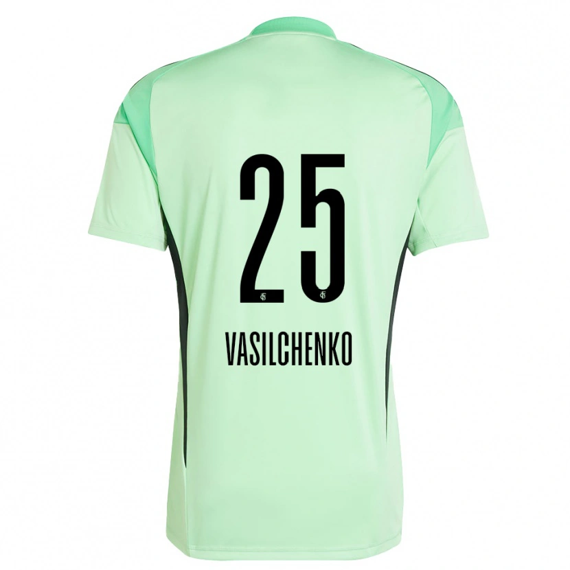 Danxen Kinder Leonard Vasilchenko #25 Trikot Hellgrün Schwarz Torwarttrikot 2025/26 Schweiz