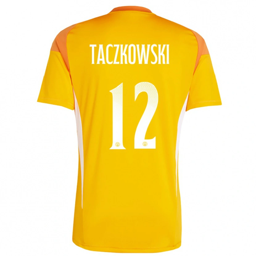Danxen Kinder Simon Taczkowski #12 Trikot Orange Weiß Torwarttrikot 2025/26 Schweiz