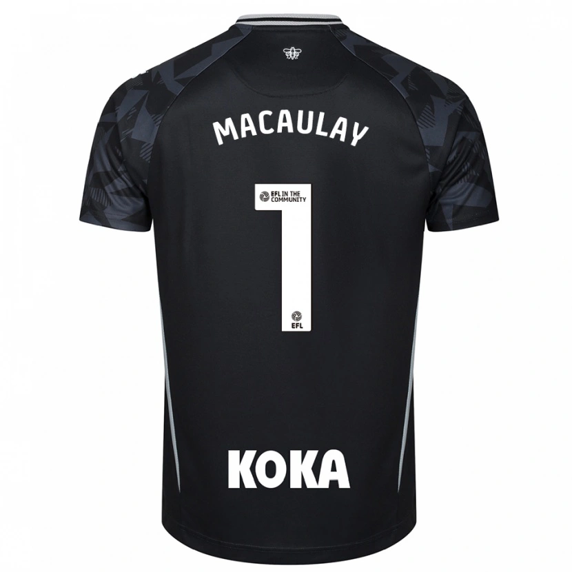 Danxen Kinder Jonathan Macaulay #1 Trikot Schwarz Blau Torwarttrikot 2025/26 Schweiz