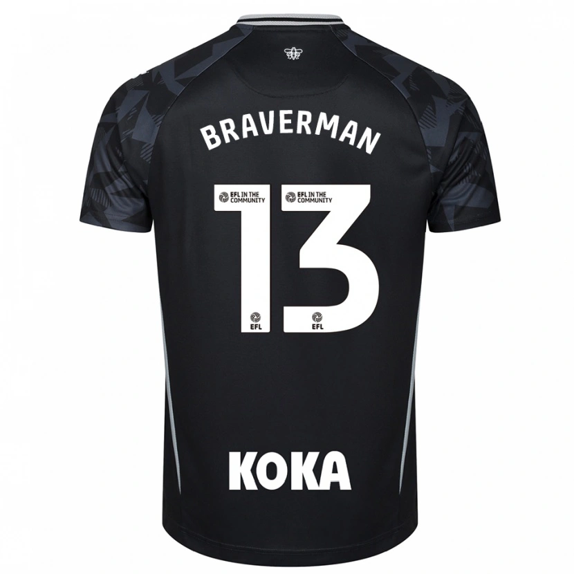 Danxen Kinder Zack Braverman #13 Trikot Schwarz Blau Torwarttrikot 2025/26 Schweiz