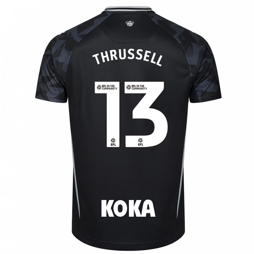 Danxen Kinder Sebastian Thrussell #13 Trikot Schwarz Blau Torwarttrikot 2025/26 Schweiz