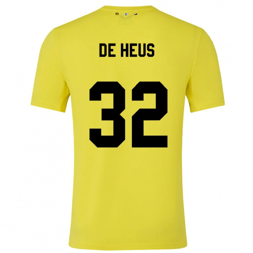 Danxen Kinder Loïs De Heus #32 Trikot Gelb Schwarz Torwarttrikot 2025/26 Schweiz
