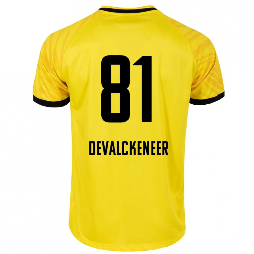 Danxen Kinder Niels Devalckeneer #81 Trikot Gelb Schwarz Torwarttrikot 2025/26 Schweiz
