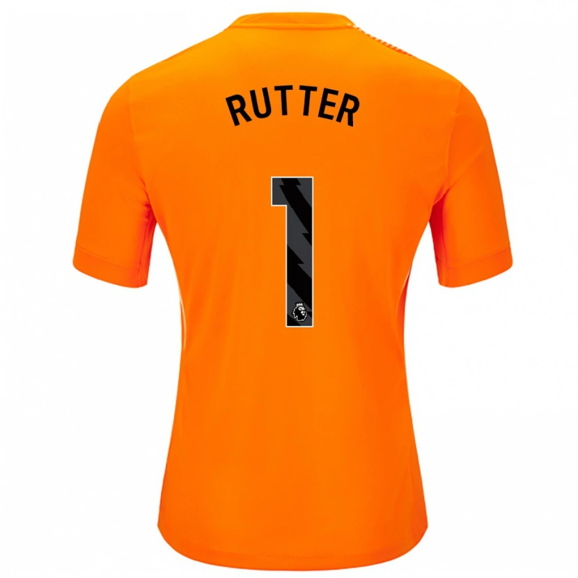 Danxen Kinder William Rutter #1 Trikot Orange Schwarz Torwarttrikot 2025/26 Schweiz
