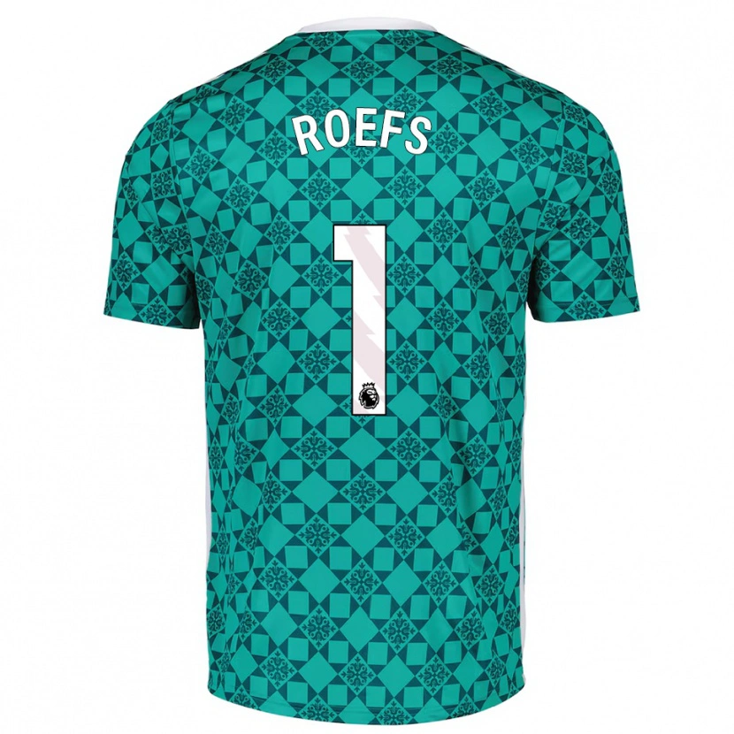 Danxen Kinder Robin Roefs #1 Trikot Grün Weiß Torwarttrikot 2025/26 Schweiz