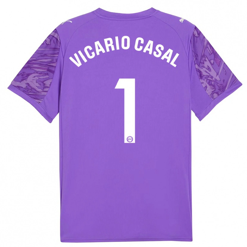 Danxen Kinder Jimena Vicario Casal #1 Trikot Violett Weiß Torwarttrikot 2025/26 Schweiz
