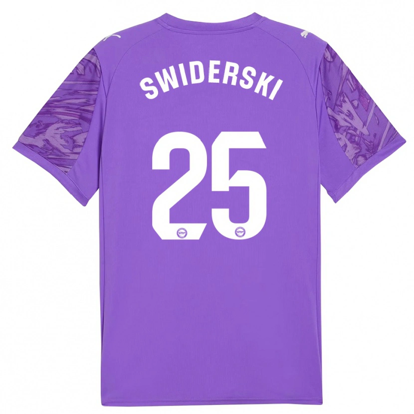 Danxen Kinder Grégoire Swiderski #25 Trikot Violett Weiß Torwarttrikot 2025/26 Schweiz