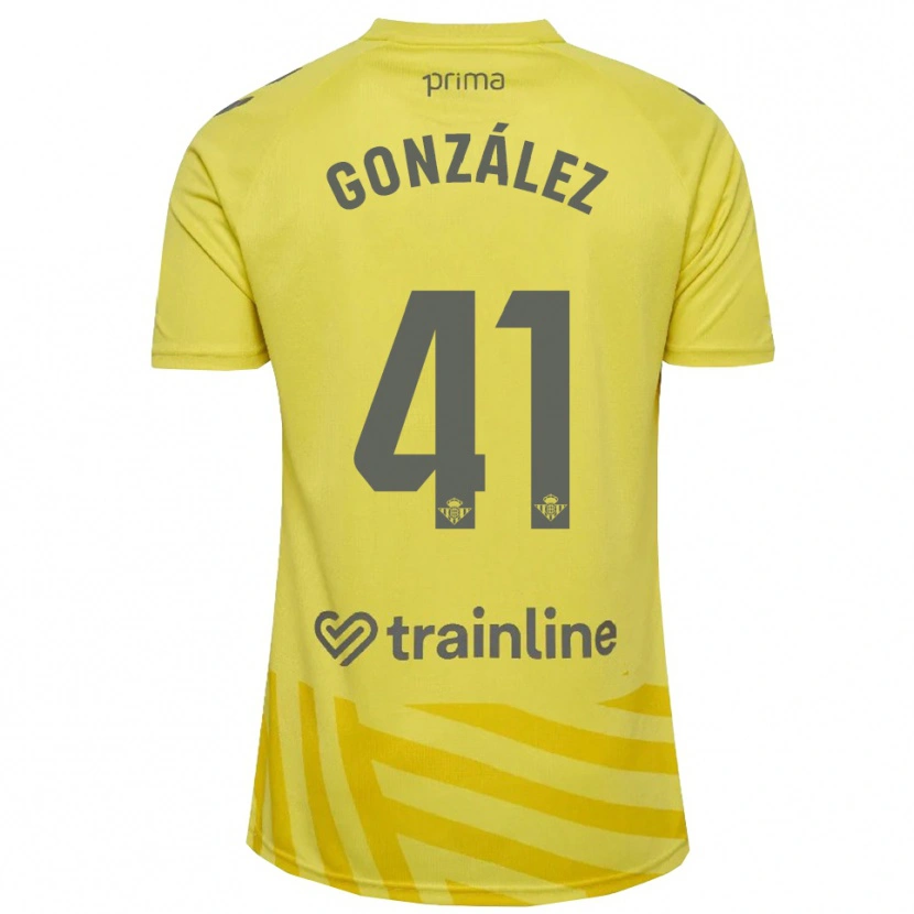 Danxen Kinder Manu González #41 Trikot Gelb Grau Torwarttrikot 2025/26 Schweiz