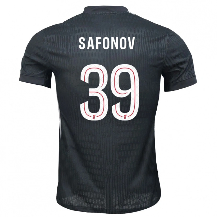 Danxen Kinder Matvey Safonov #39 Trikot Dunkelgrau Schwarz Torwarttrikot 2025/26 Schweiz