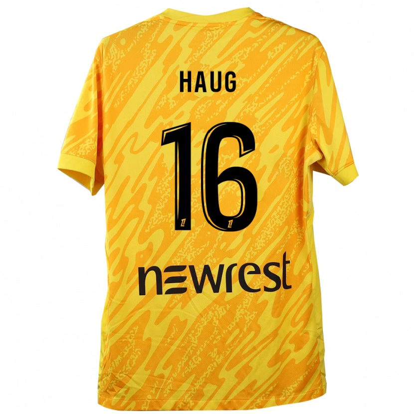 Danxen Kinder Kjetil Haug #16 Trikot Gelb Schwarz Torwarttrikot 2025/26 Schweiz