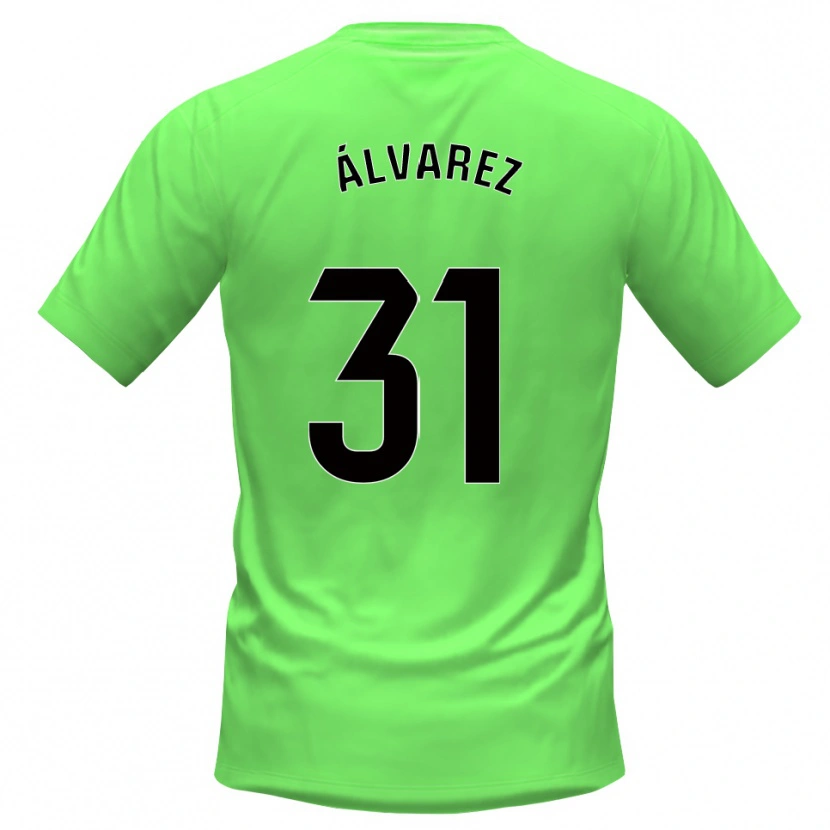 Danxen Kinder Iker Álvarez #31 Trikot Grün Schwarz Torwarttrikot 2025/26 Schweiz