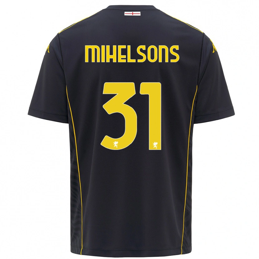 Danxen Kinder Rendijs Mihelsons #31 Trikot Schwarz Gelb Torwarttrikot 2025/26 Schweiz