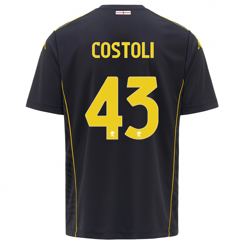 Danxen Kinder Lorenzo Costoli #43 Trikot Schwarz Gelb Torwarttrikot 2025/26 Schweiz