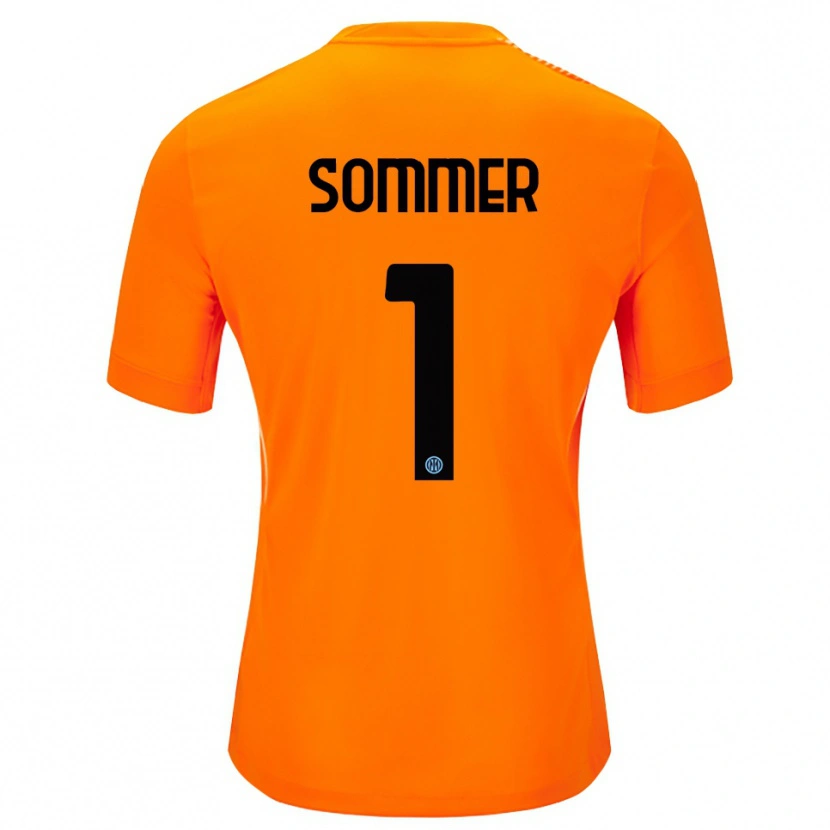 Danxen Kinder Yann Sommer #1 Trikot Hellorange Schwarz Torwarttrikot 2025/26 Schweiz