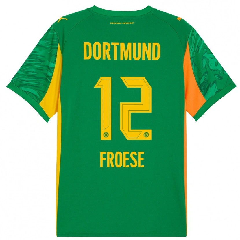 Danxen Kinder Julien Froese #12 Trikot Grün Orange Torwarttrikot 2025/26 Schweiz