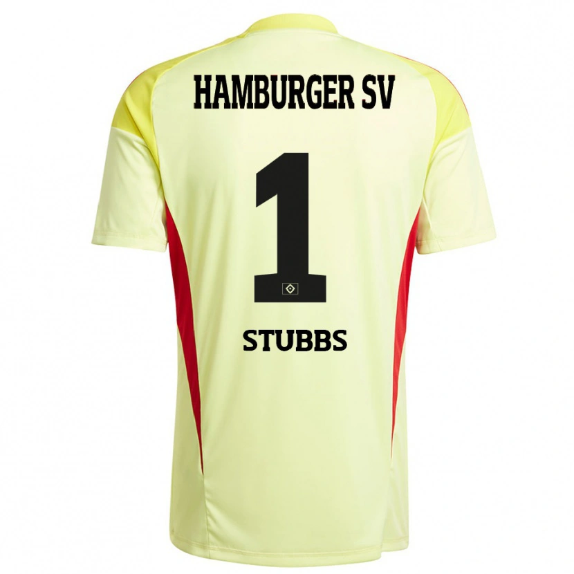 Danxen Kinder James Stubbs #1 Trikot Gelb Schwarz Rot Torwarttrikot 2025/26 Schweiz