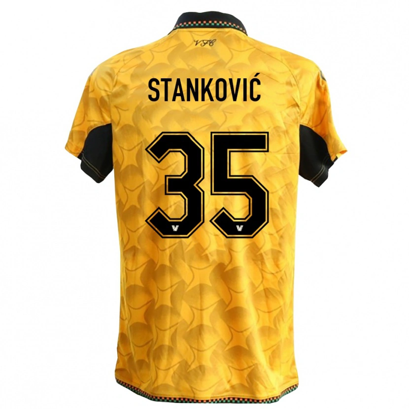 Danxen Kinder Filip Stanković #35 Trikot Gelb Schwarz Torwarttrikot 2025/26 Schweiz
